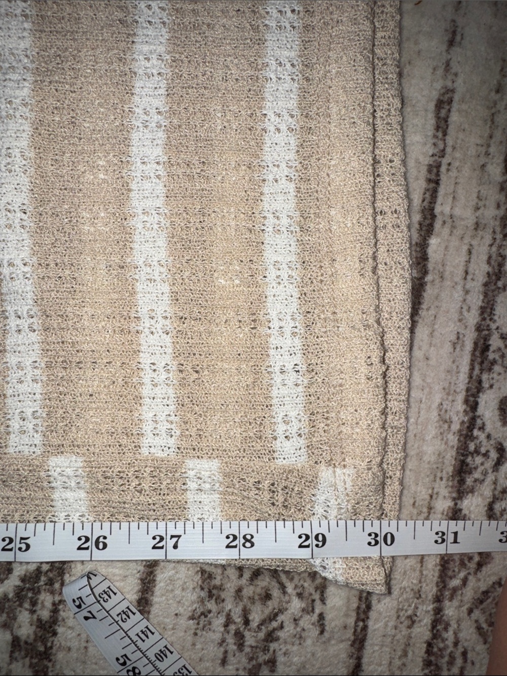 No Boundaries Beige and White Striped Knit Tank Top and Pants Set - Picture 3 of 5